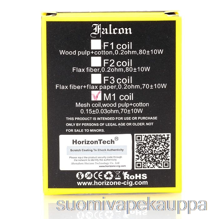 Vape Suomi Horizon Falcon Vaihtokelat 0.15ohm M1 Mesh Kelat